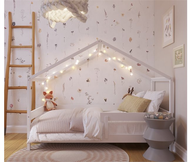 YappyHytte Cama cabina infantil de madera 80x169 Blanco