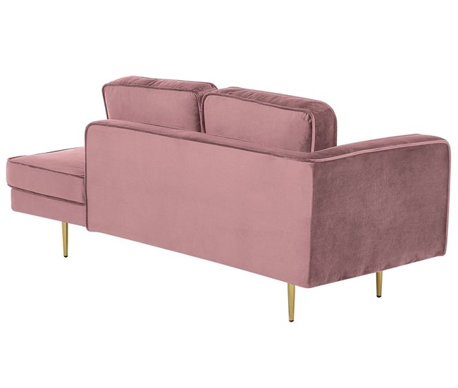Beliani Chaise longue izquierdo Terciopelo MIRAMAS Azul Marino