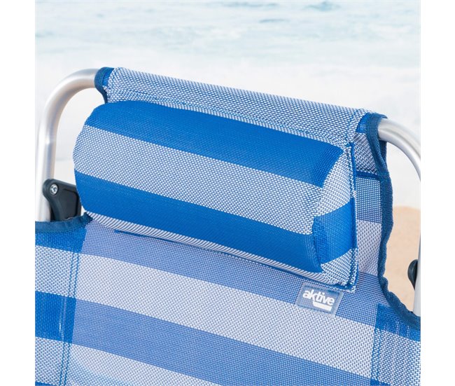 Aktive Pack de 2 sillas de playa plegables y reclinables Azul Marino