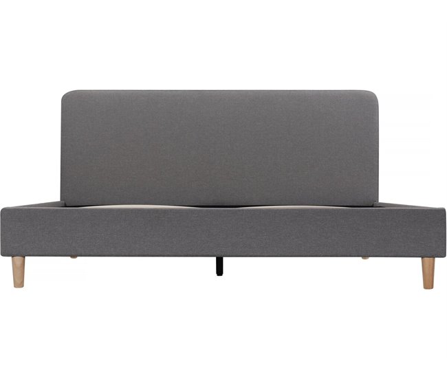 Cama doble de tela 145x197 Gris