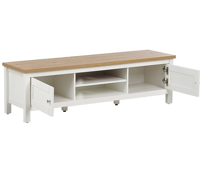 Beliani Mueble TV ATOCA Blanco/ Beige