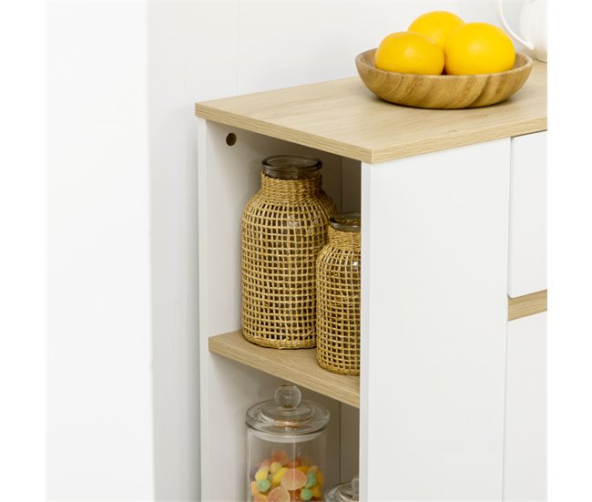 Aparador de Cocina Melamina de Madera HOMCOM, hogar - cocina Blanco