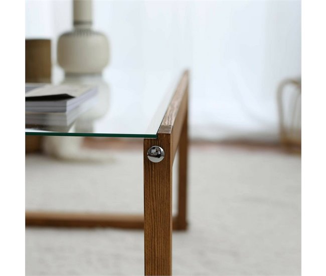 Mesa de centro de madeira 85x55 Marron