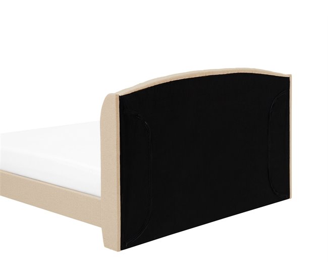 Beliani Cama con somier Poliéster BORDEAUX 147x217 Beige