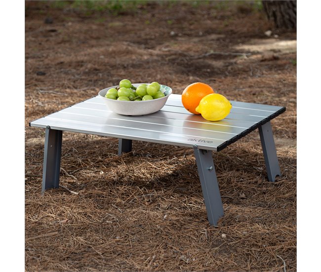 Aktive Mesa plegable pequeña camping aluminio ultraligera Gris