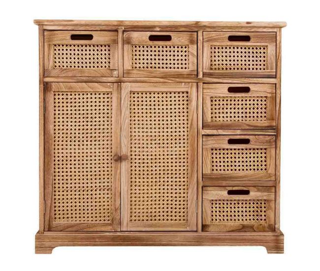 Aparador de madera y rejilla Marron