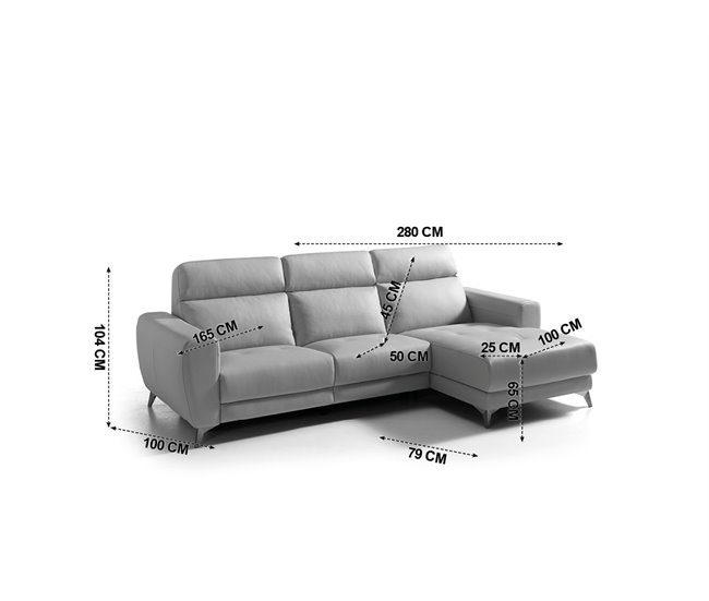 Chaise longue SALMA relax eléctrica Gris
