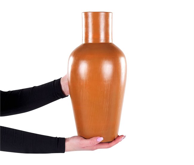 Beliani Jarrón decorativo KARFI Naranja