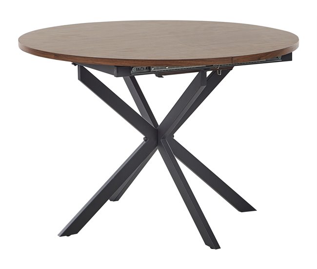 Beliani Mesa de comedor extensible FRIONA Madera Oscura