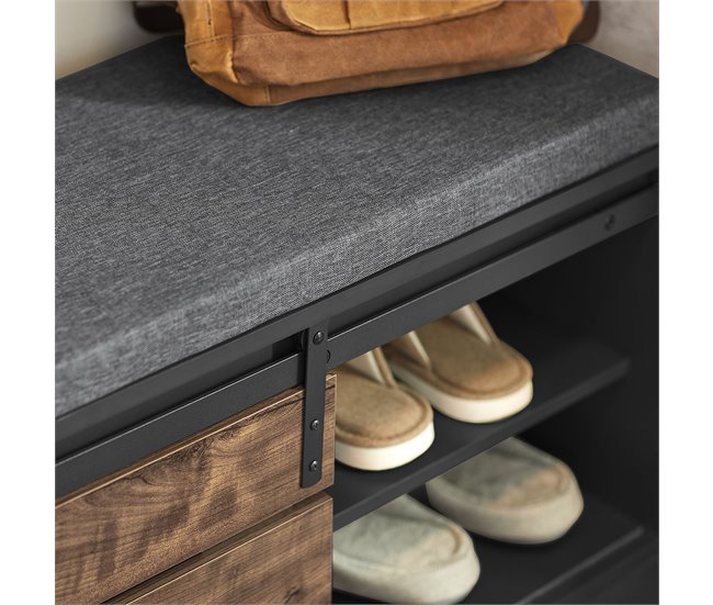 Banco Zapatero con Puerta corrediza de Granero FSR120-HG SoBuy Gris