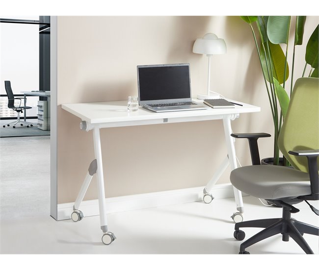 Beliani Escritorio plegable BENDI 120x60 Blanco