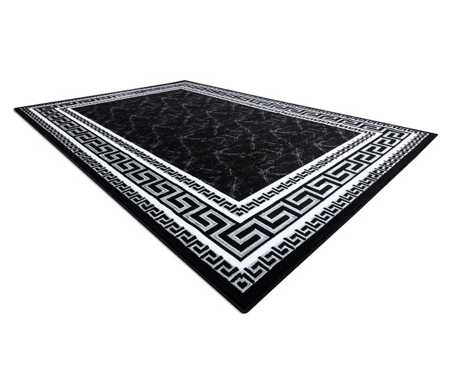 Alfombra GLOSS moderno 2813 87 elegante marco griego 160x220 Negro