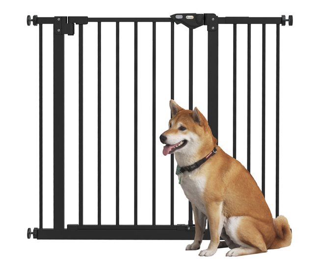 Barrera de Seguridad Metal, Plástico PawHut Negro