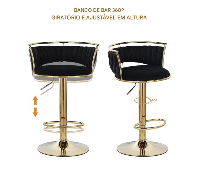 2 sillas de comedor regulables en altura Negro
