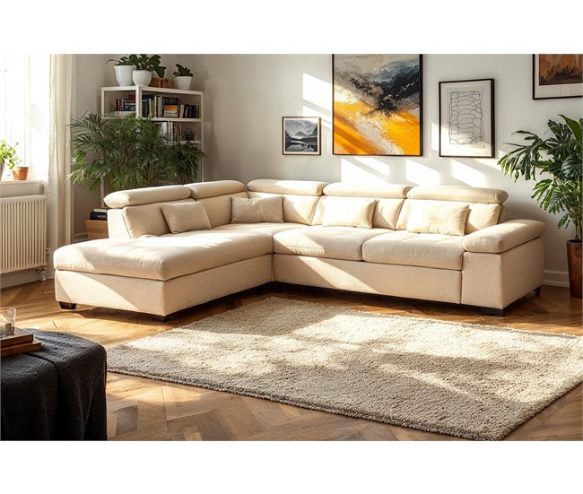 Rinconera reversible con cama STEWART Beige