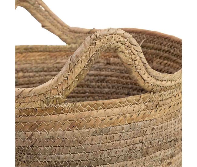 Cesto de fibra de hoja de banana y cuerda Negro