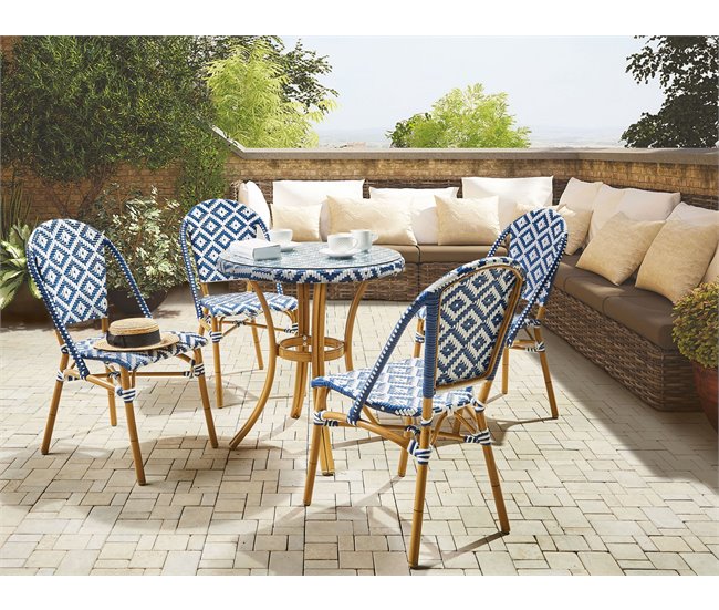 Beliani Conjunto de comedor RIFREDDO Azul Marino