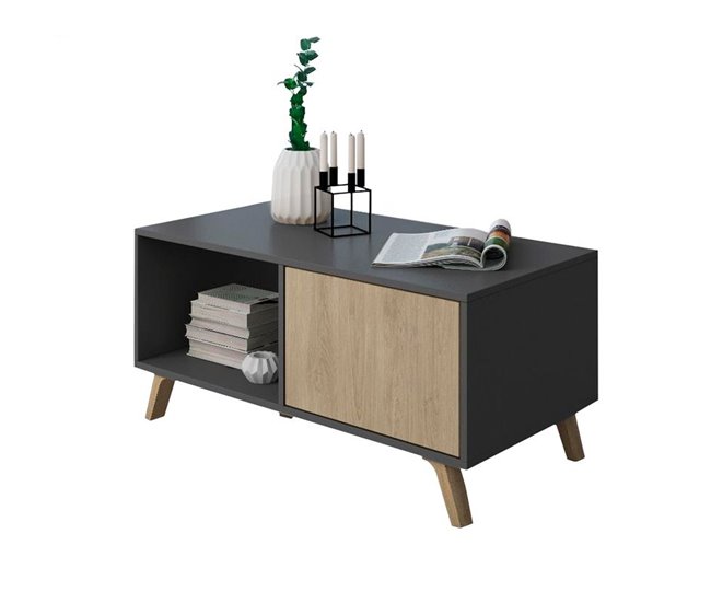 Mesa de centro Wind 91x49 Blanco/ Gris