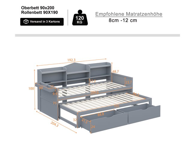 Camas nido 110x192 Blanco