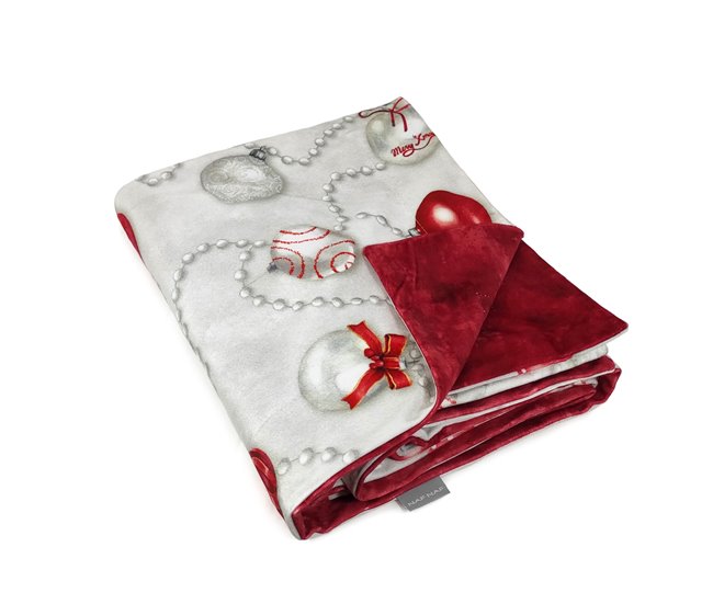 PLAID REVERSIBLE DE TERCIOPELO DE NAVIDA XMAS DAYS Blanco