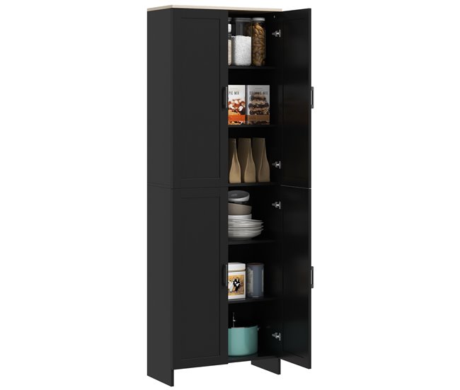 Alacena de Cocina Melamina de Madera HOMCOM, hogar - cocina Negro