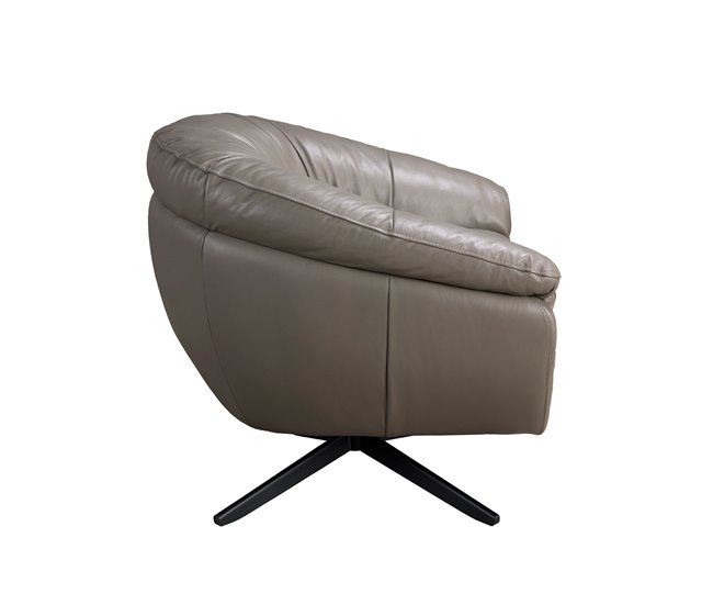 ANGEL CERDA Sillón giratorio piel gris Gris