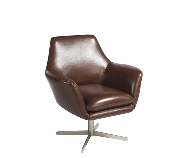 ANGEL CERDA Sillón giratorio piel marrón Marron