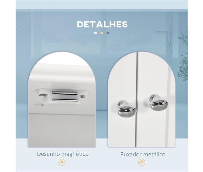 Armario de Pared MDF kleankin, hogar - baño 50 Blanco
