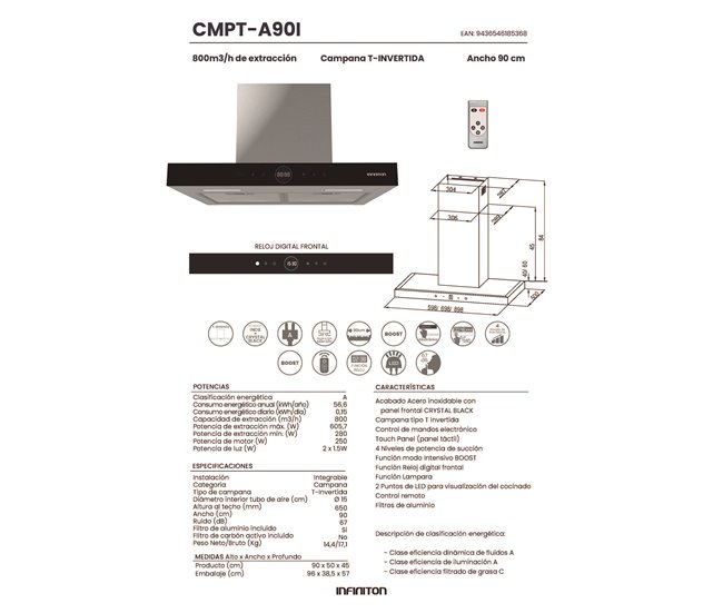 Campana INFINITON CMPT-A90I Aluminio