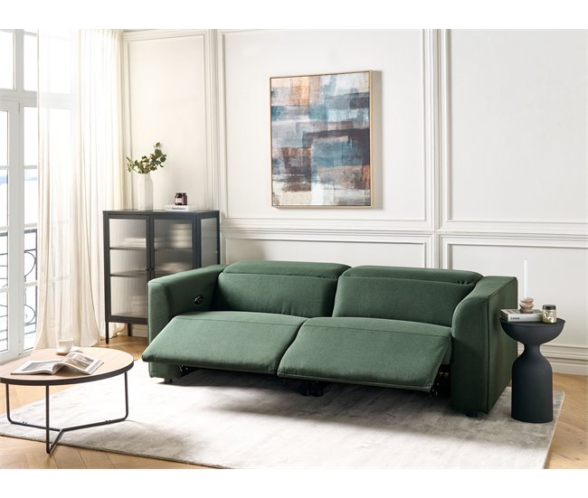 Beliani Sofá de 2 plazas Poliéster ULVEN Verde Oscuro