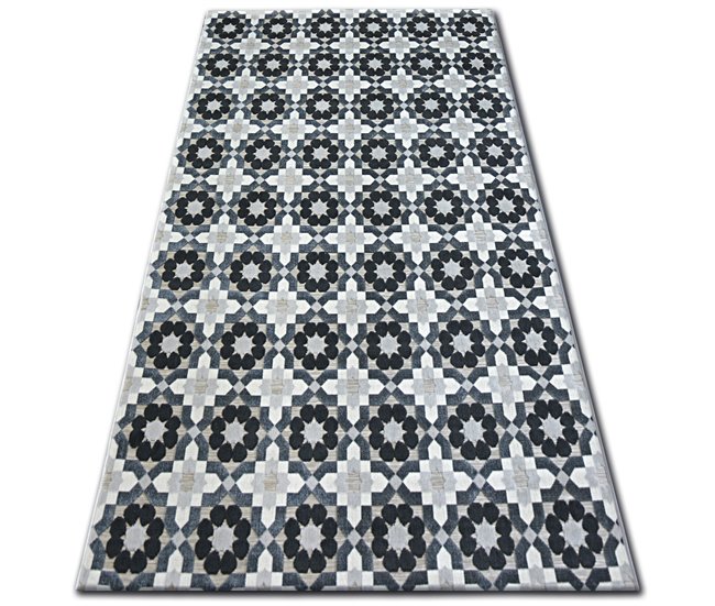 Alfombra LISBOA Flores 80x150 Gris