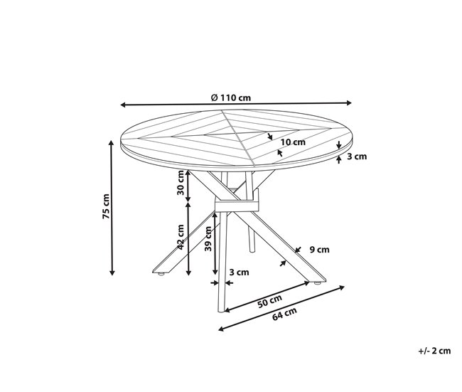 Beliani Mesa redonda LISSONE Marron