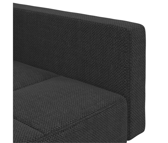 Sofá cama de 2 plazas con dos almohadas tela Gris Oscuro