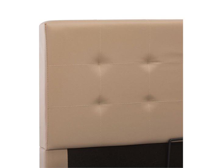 Cama canapé hidráulica cuero sintético 180x200 Marron