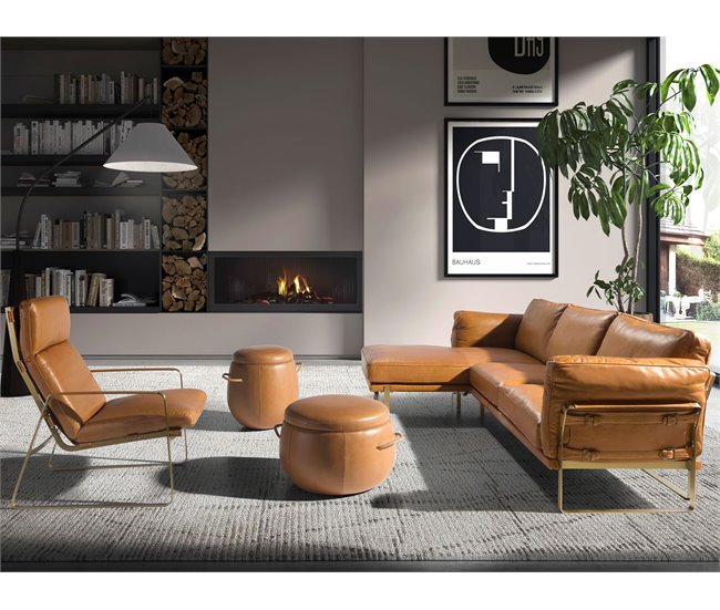 ANGEL CERDA Sillón piel camel Camel