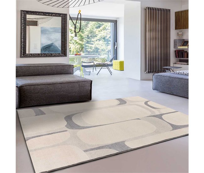 Alfombra de diseño abstracto PORTO - ATTICGO 80x150 Beige