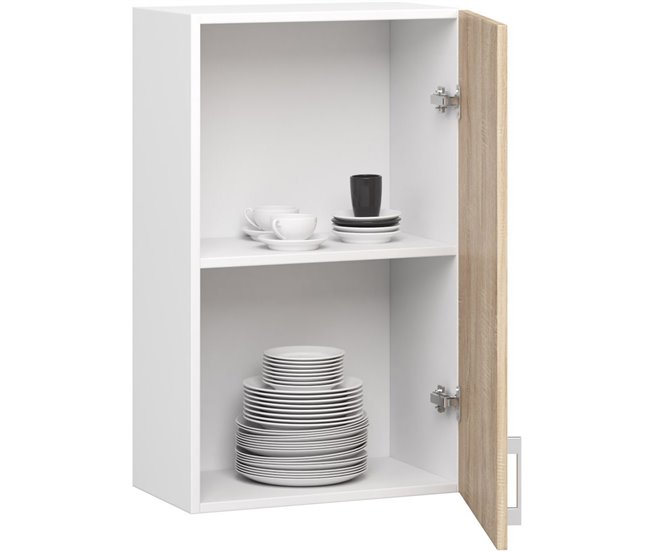 Armario colgante de cocina AKORD Lima 50 Blanco/ Madera