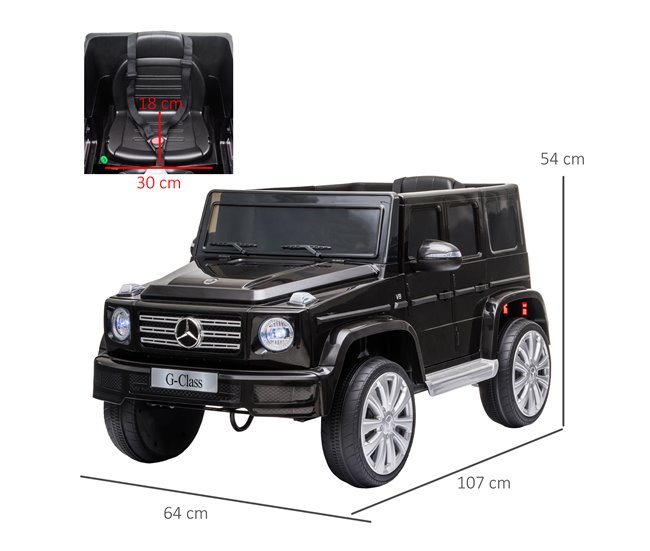 Coche Eléctrico Infantil PP, Metal HOMCOM Negro