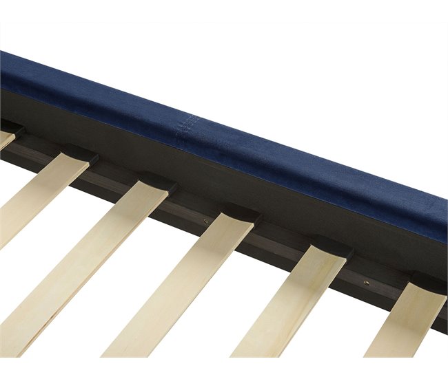 Beliani Cama Terciopelo VILLETTE 165x222 Azul Marino