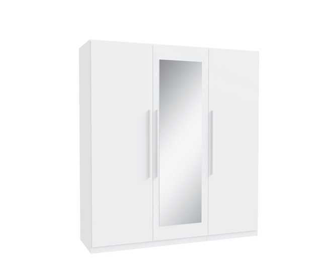 Armario HELEN puertas batientes 2 espejos 227x212cm Blanco