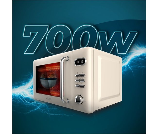 Microondas con grill Cecotec ProClean 5110 Retro 700W 20L diseño vintage Amarillo