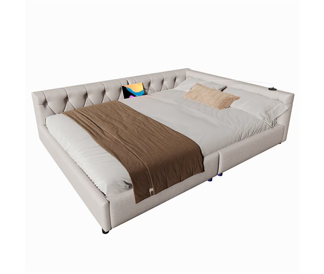 Camas de matrimonio 153x213 Beige