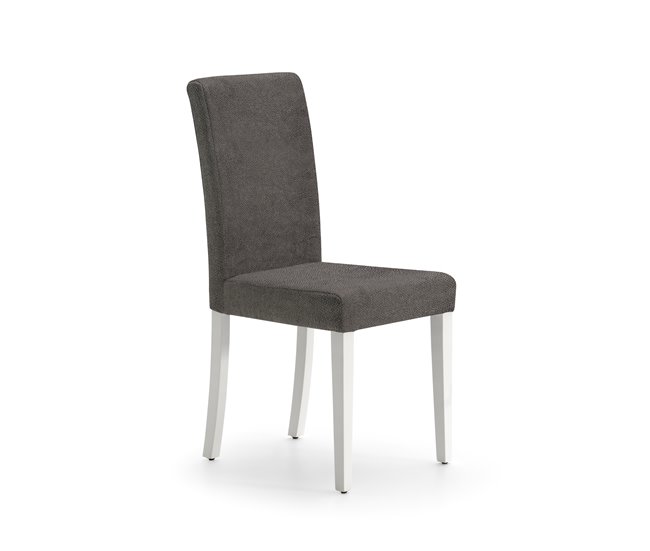 Silla de comedor tapizada en gris oscuro PORTO Gris Oscuro