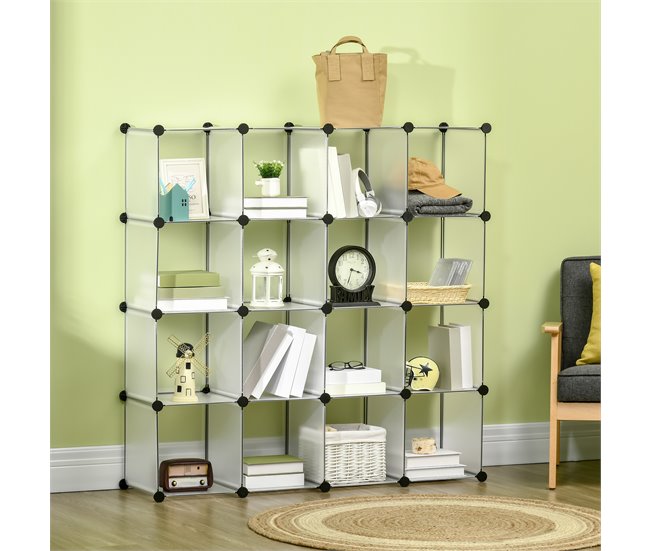 Armario Modular PP, Acero HOMCOM Transparente