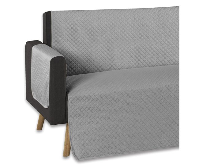 Funda Protectora de Sofá Acolchada Gris Claro