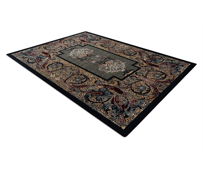Alfombra de lana POLONIA Mozaika oriental 200x300 Azul/ Negro