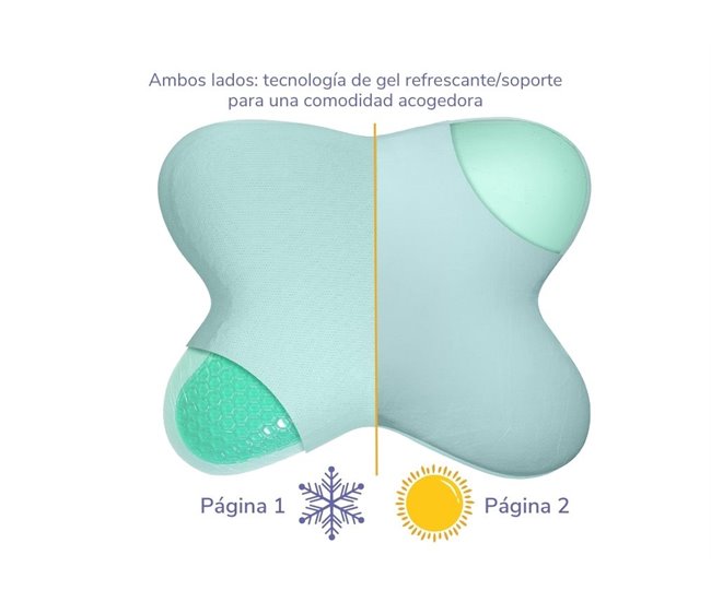 Almohada Forma de Mariposa con Gel Refrescante Verde