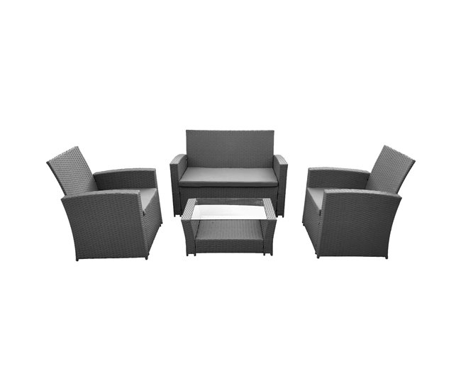 Conjunto de muebles de jardín COMINO de 4 plazas con cojines Gris