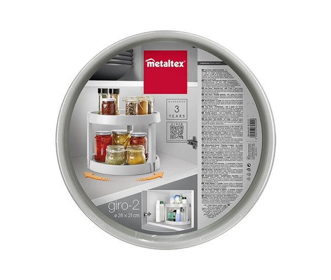 Organizador Giratorio 2 Niveles GIRO 2 de Metaltex Gris