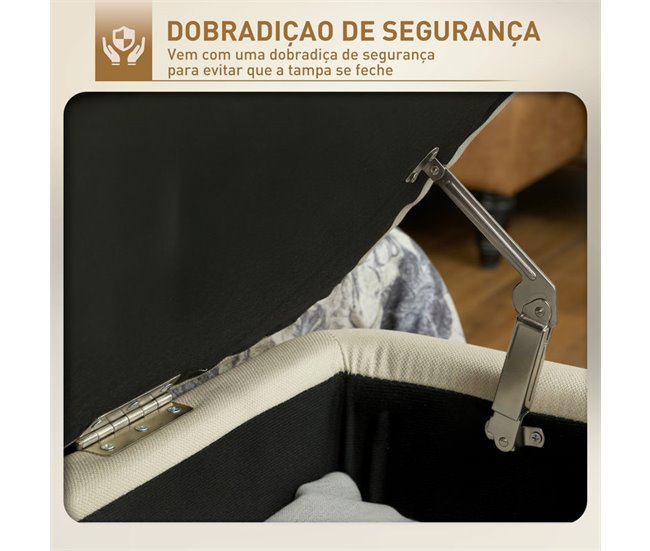 Banco de Almacenaje Poliéster, Espuma HOMCOM Crudo